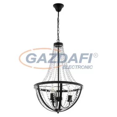 EGLO 49539 függeszték lámpa E27 3x60W fekete/kristály Barnaby 1