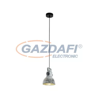 EGLO 49619 függeszték E27 40W cink/fekete Barnstaple
