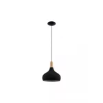 EGLO 900162 Függeszték 1xE27 Ø280 fek/fa Sabinar