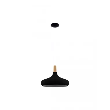 EGLO 900163 Függeszték 1xE27 Ø400 fek/fa Sabinar