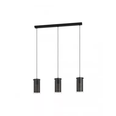 EGLO 900342 Függeszték E27 3x10W fekete PINTO TEXTIL 1