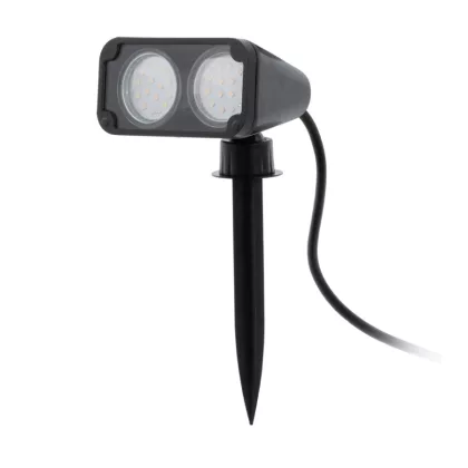   EGLO 93385 Kültéri LED leszúrható GU10 2x3W 11,5*11,5*18,0cm műanyag fekete, 2m kábel, IP44 Nema 1