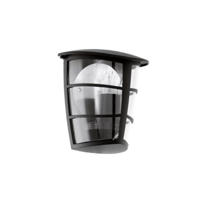   EGLO 93407 Kültéri fali E27 1x60W 18*20*12cm alumínium öntvény fekete, átlátszó műanyag IP44 Aloria
