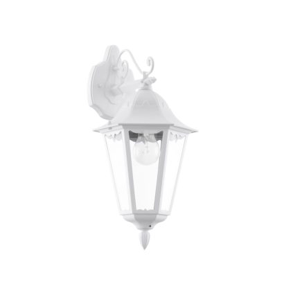   EGLO 93445 Kültéri fali le E27 1x60W 20*47,5*28,5cm alumínium öntvény fehér, átlátszó üveg IP44 Navedo