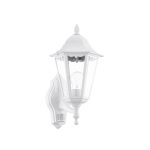   EGLO 93447 Kültéri fali fel szenzoros E27 1x60W 20*42,5*28,5cm alumínium öntvény fehér, átlátszó üveg IP44 Navedo