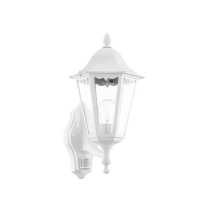   EGLO 93447 Kültéri fali fel szenzoros E27 1x60W 20*42,5*28,5cm alumínium öntvény fehér, átlátszó üveg IP44 Navedo