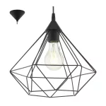 EGLO 94188 függeszték E27 60W 32,5cm fekete Tarbes