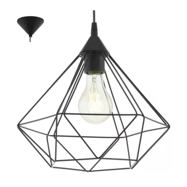 EGLO 94188 függeszték E27 60W 32,5cm fekete Tarbes