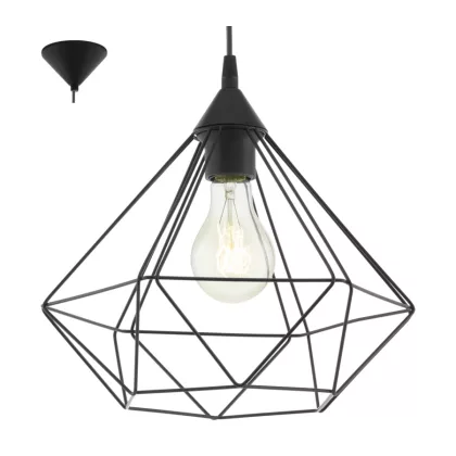 EGLO 94188 függeszték E27 60W 32,5cm fekete Tarbes