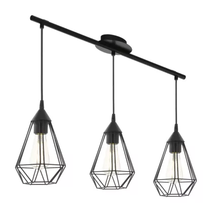EGLO 94189 függeszték E27 3x60W fekete Tarbes