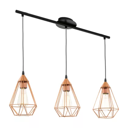 EGLO 94195 függeszték E27 3x60W réz színű Tarbes