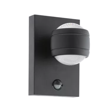 EGLO 96021 LED-es kültéri fali 2x3,7W IP44 szenzor fekete Sesimba1