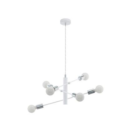 EGLO 98016 függeszték E27 6x60W fehér/króm Gradoli