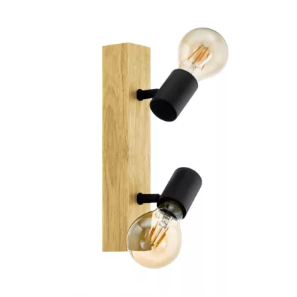   EGLO 98112 Fali/mennyezeti lámpa E27 2x60W tölgy/fekete Townshend3