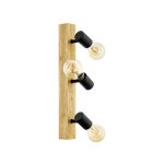   EGLO 98113 Fali/mennyezeti lámpa E27 3x60W tölgy/fekete Townshend3