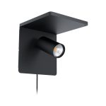   EGLO 98263 LED Fali lámpa GU10 1x5W fekete Qi töltő Ciglie