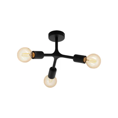 EGLO 98317 Mennyezeti lámpa E27 3x60W fekete Bocadella1