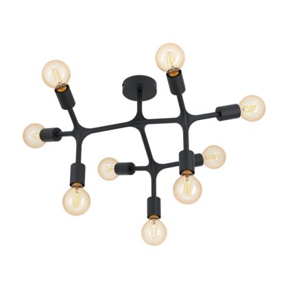 EGLO 98318 Mennyezeti lámpa E27 9x60W fekete Bocadella1