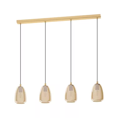 EGLO 98649 függeszték E27 4x40W csiszolt réz/borostyán Alobrase