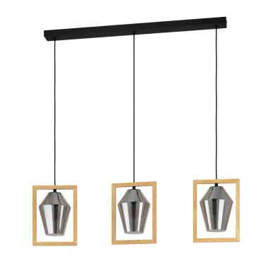 EGLO 99702 Függeszték E27 3x40Wátlfek/fa Viglioni