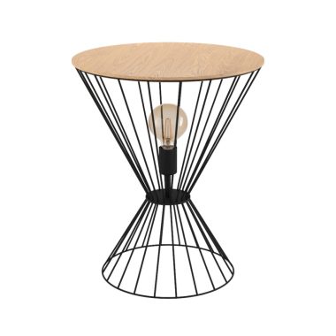 EGLO 99794 Asztal E27 1x40W fekete/fa Desierto