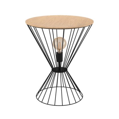 EGLO 99794 Asztal E27 1x40W fekete/fa Desierto