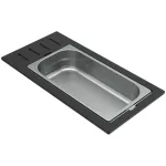   ELLECI KD011065IN - Tároló edény egyrészes gourmet 366 (Inox) HPL kerettel