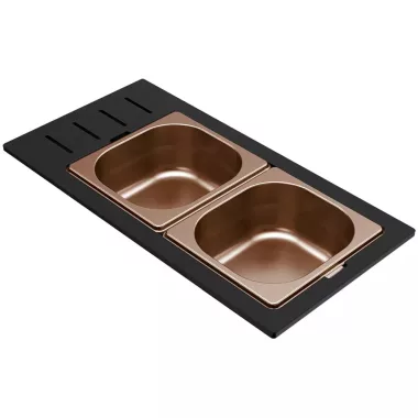 ELLECI KD012065BZ - Tároló edény háromrészes gourmet 433 bronz HPL kerettel