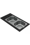 ELLECI KD012065IN - Tároló edény háromrészes gourmet 433 inox HPL kerettel