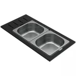 ELLECI KD012065IN - Tároló edény háromrészes gourmet 433 inox HPL kerettel