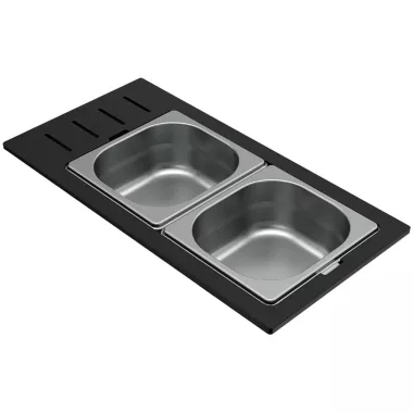 ELLECI KD012065IN - Tároló edény háromrészes gourmet 433 inox HPL kerettel ELLECI KD012065IN - Tároló edény háromrészes gourmet 433 inox HPL kerettel