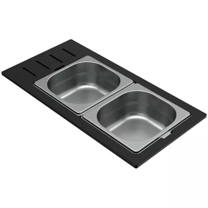 ELLECI KD012065IN - Tároló edény háromrészes gourmet 433 inox HPL kerettel ELLECI KD012065IN - Tároló edény háromrészes gourmet 433 inox HPL kerettel