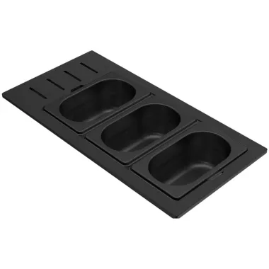 ELLECI KD013065BK - Tároló edény háromrészes gourmet 433 fekete HPL kerettel ELLECI KD013065BK - Tároló edény háromrészes gourmet 433 fekete HPL kerettel