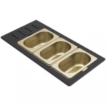ELLECI KD013065GD - Tároló edény háromrészes gourmet 433 arany HPL kerettel