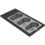   ELLECI KD013065IN - Tároló edény háromrészes gourmet 433 inox HPL kerettel