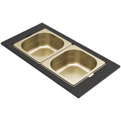   ELLECI KF012065GD - Tároló edény kétrészes gourmet 366 arany HPL kerettel