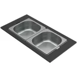   ELLECI KF012065IN - Tároló edény kétrészes gourmet 366 Inox HPL kerettel