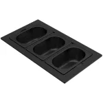   ELLECI KF013065BK - Tároló edény háromrészes gourmet 366 fekete HPL kerettel
