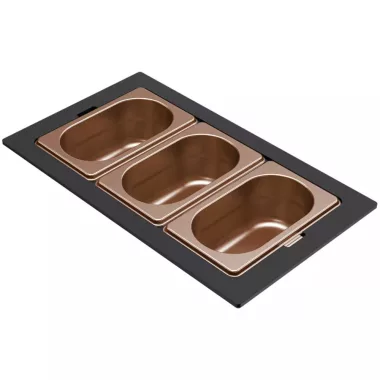 ELLECI KF013065BZ - Tároló edény háromrészes gourmet 366 bronz HPL kerettel