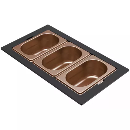   ELLECI KF013065BZ - Tároló edény háromrészes gourmet 366 bronz HPL kerettel