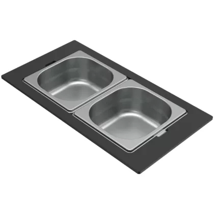   ELLECI KF042065IN - Tároló edény kétrészes gourmet 418 - Inox HPL kerettel