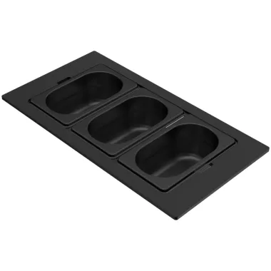 ELLECI KF043065BK - Tároló edény háromrészes gourmet 418 fekete HPL kerettel ELLECI KF043065BK - Tároló edény háromrészes gourmet 418 fekete HPL kerettel
