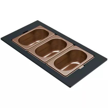 ELLECI KF043065BZ - Tároló edény háromrészes gourmet 418 bronz HPL kerettel ELLECI KF043065BZ - Tároló edény háromrészes gourmet 418 bronz HPL kerettel