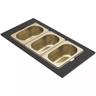 ELLECI KF043065GD - Tároló edény háromrészes gourmet 418 arany HPL kerettel ELLECI KF043065GD - Tároló edény háromrészes gourmet 418 arany HPL kerettel