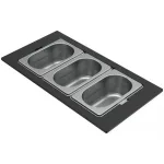   ELLECI KF043065IN - Tároló edény háromrészes gourmet 418 inox HPL kerettel