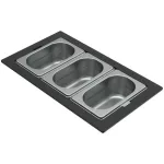   ELLECI KF053065IN - Tároló edény háromrészes gourmet 378 inox HPL kerettel