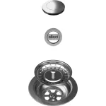   ELLECI KITASP-A-1VTELL-IN - STANDARD OPEN UP automata dugókiemelő egymedencés mosogatókhoz - inox