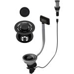   ELLECI KITASP-F-1VSELL-BK - FLOW-PRO OPEN UP (nyomógombos) automata dugókiemelő egymedencés mosogatókhoz - fekete