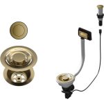   ELLECI KITASP-F-1VSELL-GD - FLOW-PRO OPEN UP (nyomógombos) automata dugókiemelő egymedencés mosogatókhoz - arany