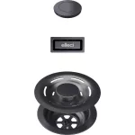   ELLECI KITASP-F-1VSELL-GM - FLOW-PRO OPEN UP (nyomógombos) automata dugókiemelő egymedencés mosogatókhoz - fegyveracél